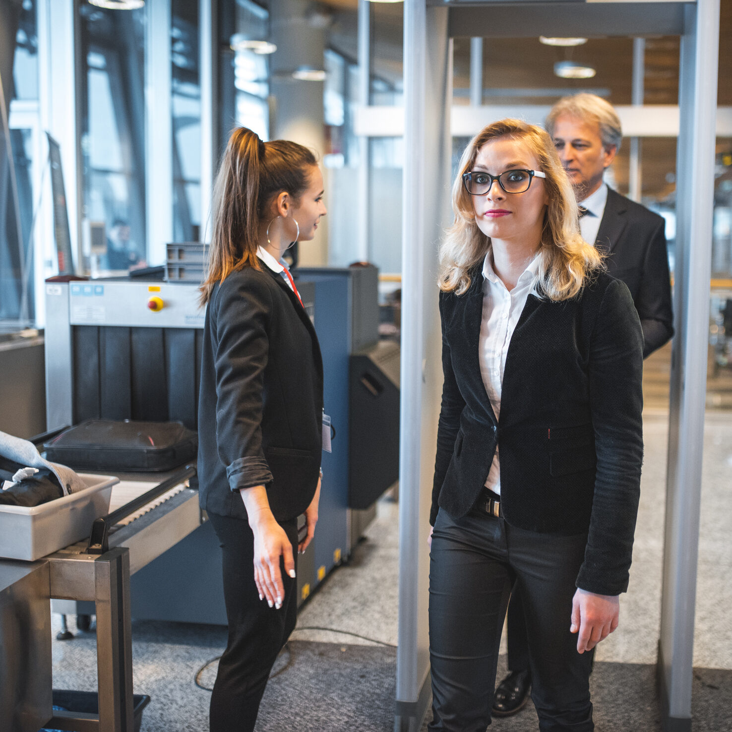 Security screening at airport terminal