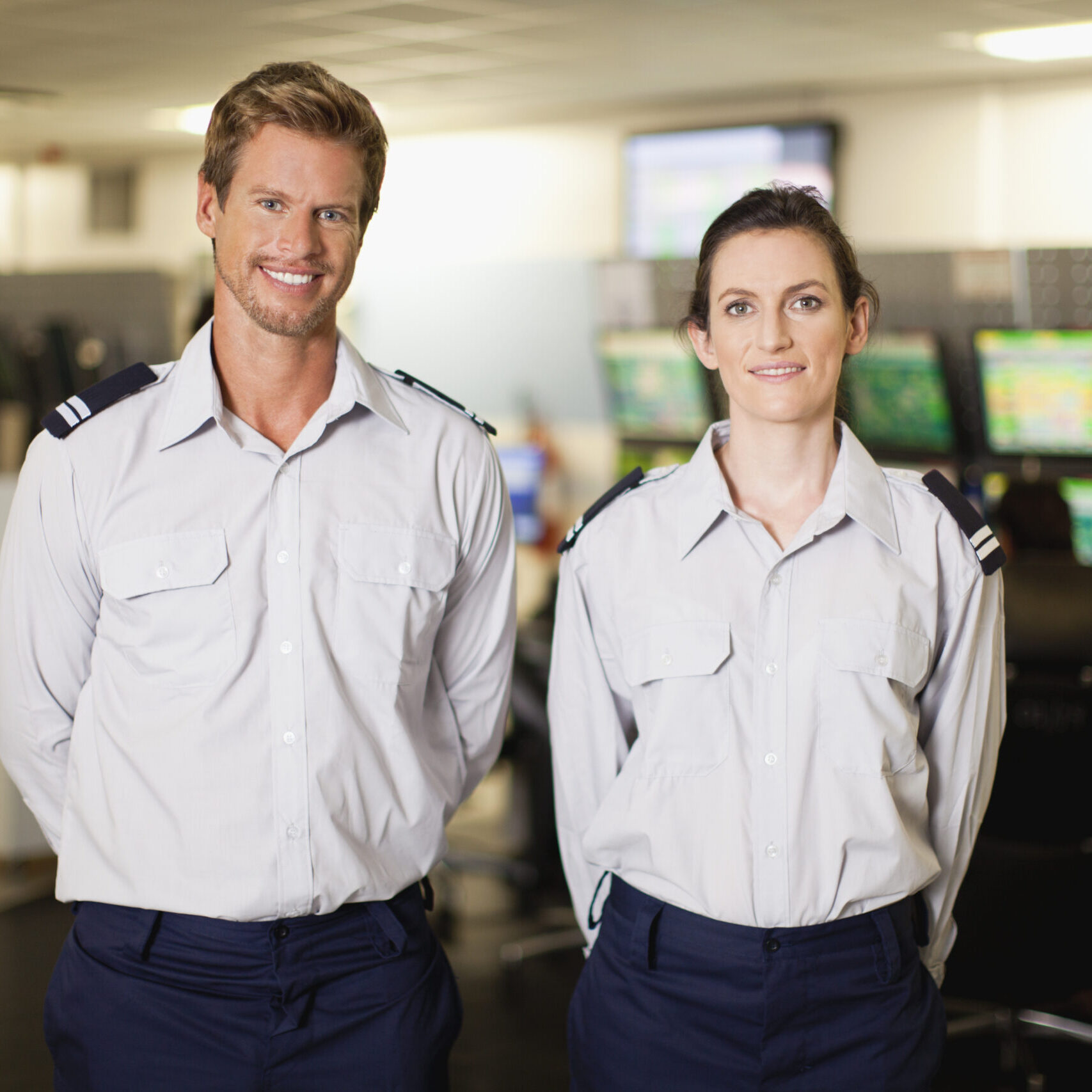 Air traffic controllers in uniform