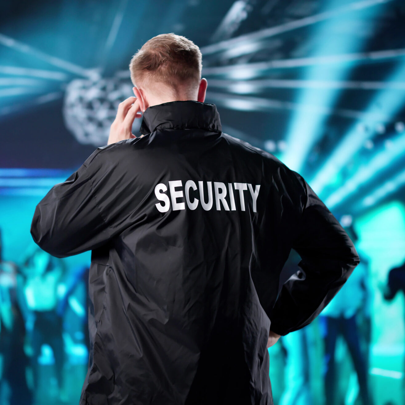 Security guard at a busy nightclub