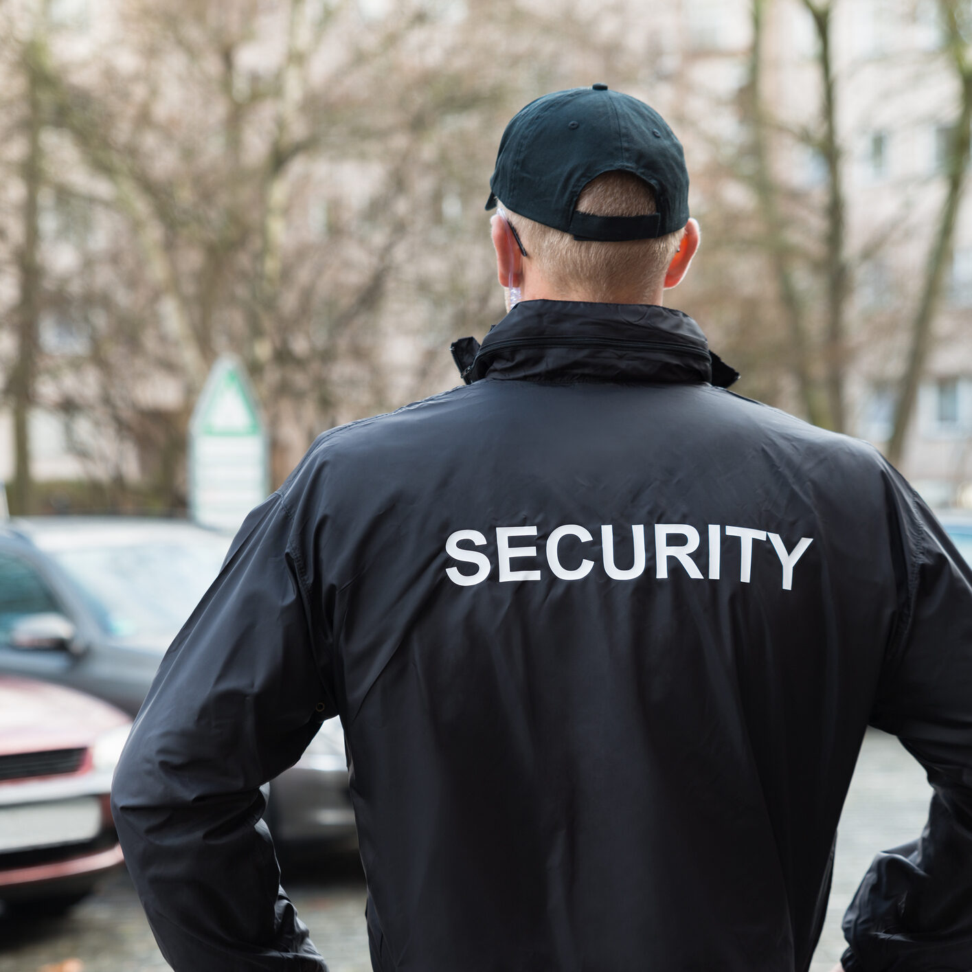 Security guard in parking area